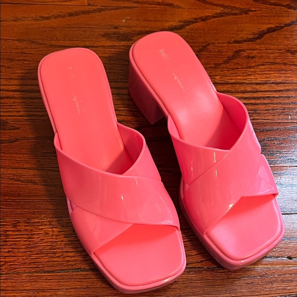 Jeffrey Campbell Hot Pink Mules - Picture 3 of 6